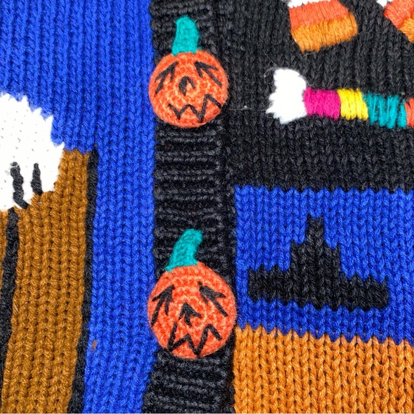 Vintage Spice Of Life Halloween Vest Woman's L Black Cat Candy Pumpkin - Picture 5 of 10